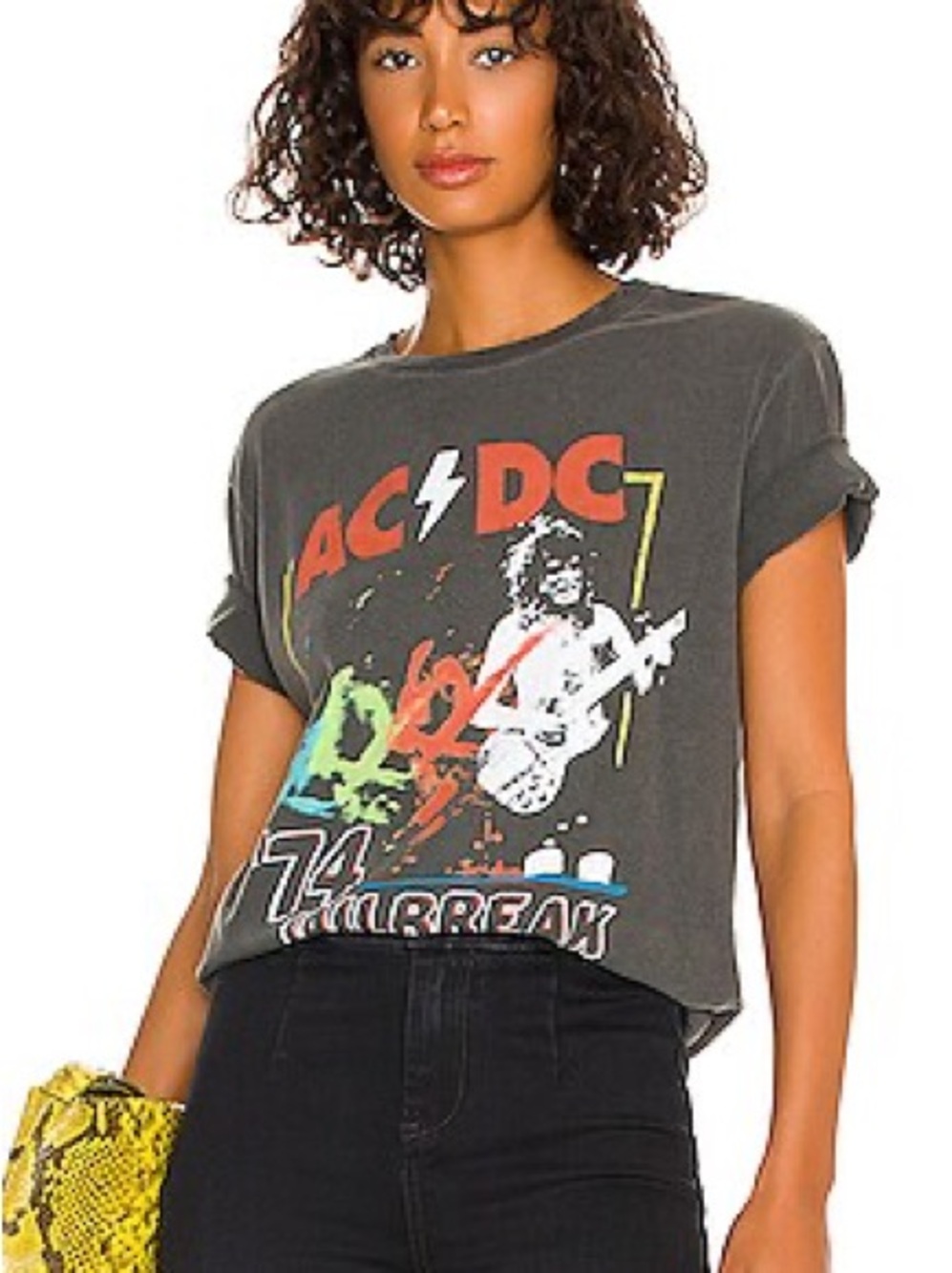 Junkfood clothing revolve AC/DC ‘74 jailbreak vintage style distressed t-shirt
